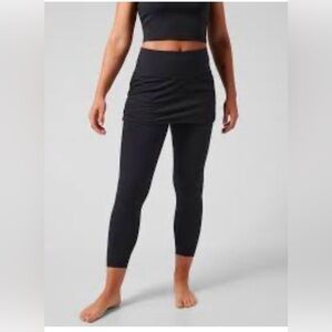 ATHLETA ELATION 2 IN 1 7/8 TIGHT Rushed Sides Black Size S